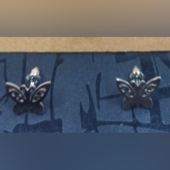 “Curlicue Butterfly” Coil Spiral Swirl Loop Twist Scroll Ringlet Mini Steel Stud - Picture 14 of 16